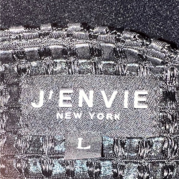 J Envie New York laser-cut black leather-look open cardigan - Picture 6 of 7